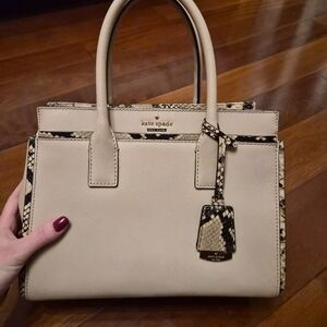 Kate Spade New York Cameron Street Luxe Candace Satchel With Snakeskin Print
